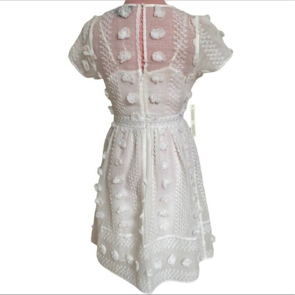 Anthropologie Sunday in Brooklyn Bonita Textured Mini Dress White Size 2 NWT - Picture 6 of 10